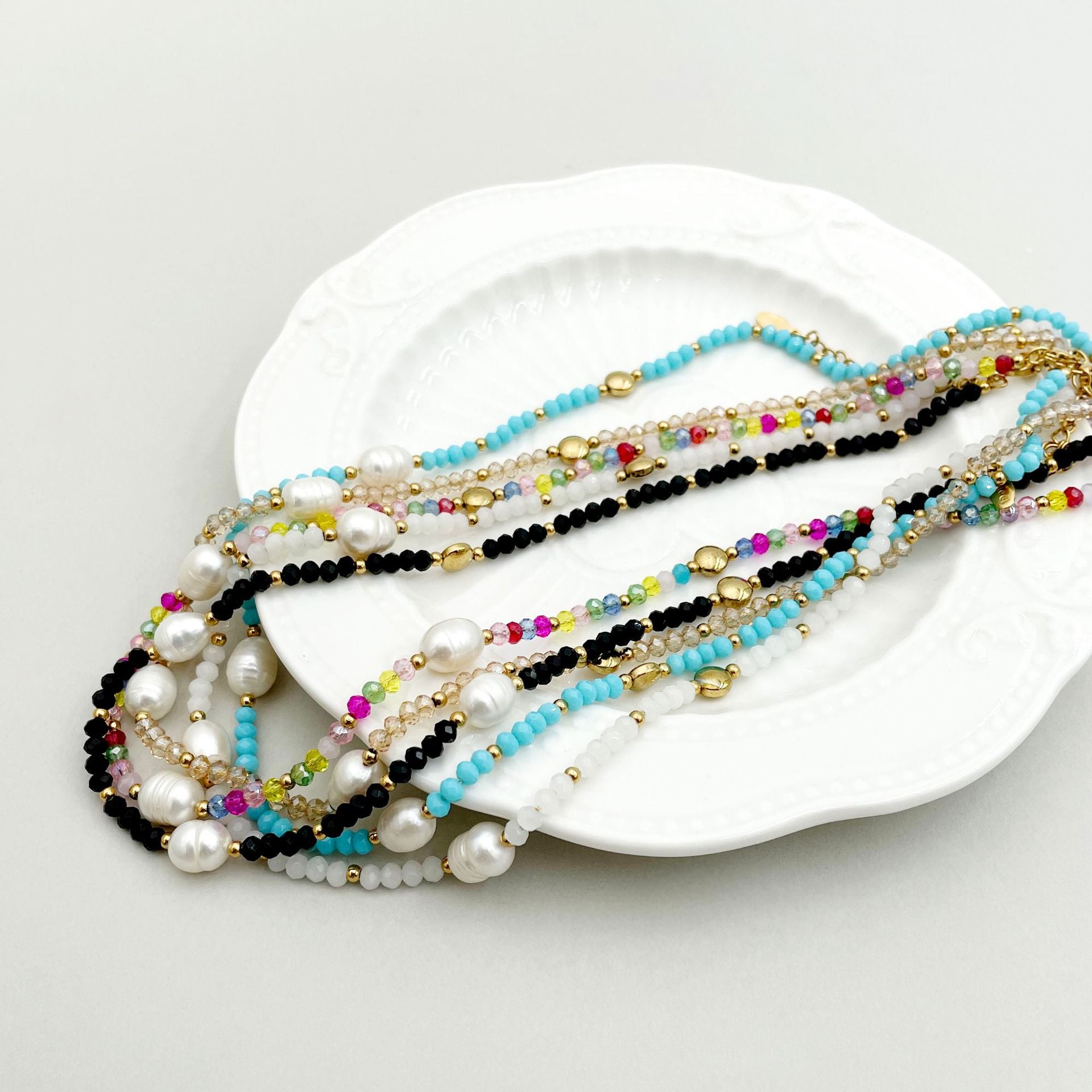 Wholesale Tropical Ocean Wind Multicolor Crystal Pearl Necklaces